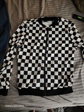Women's Black Jacket with Ribbed Trim